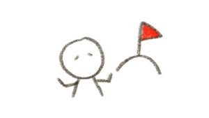 真面目な頑張り屋さん・ゴール・目標・達成・サイン