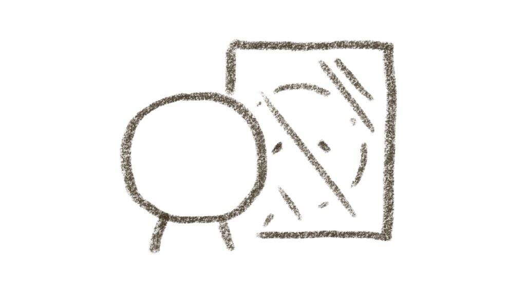 真面目な頑張り屋さん・鏡・見る