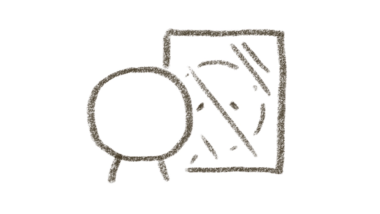 真面目な頑張り屋さん・鏡・見る